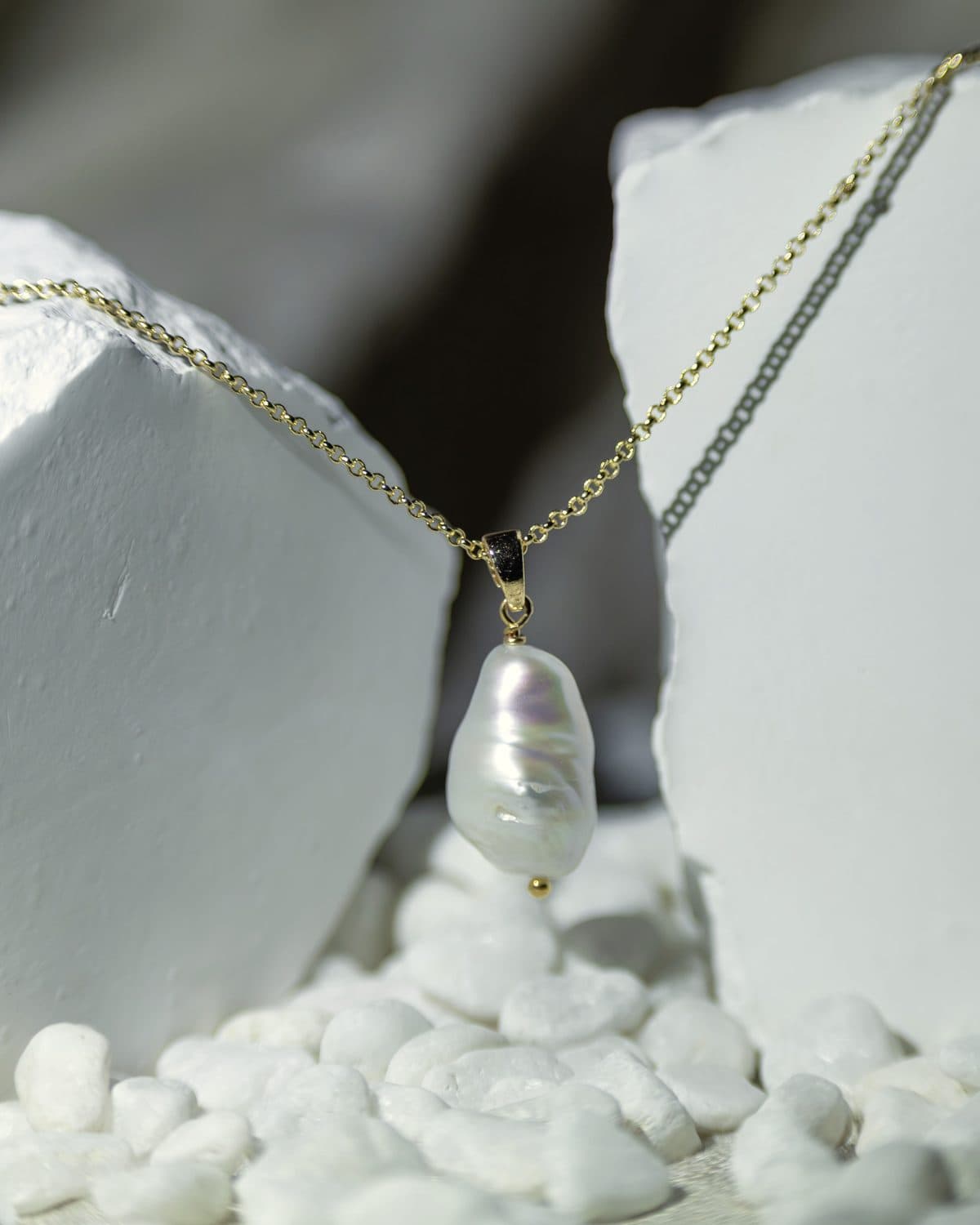 Collar Perla Serena, Plata 925 con baño de oro 18k